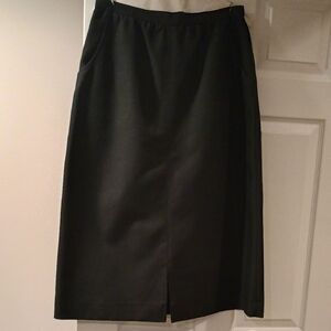 Vintage Elegant Black Pencil Skirt
